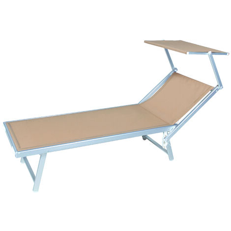 LETTINO CON PARASOLE cm. 61x186x38 h col. Sabbia