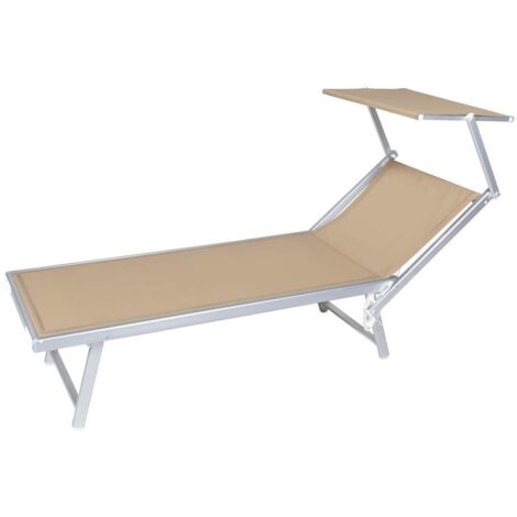 LETTINO CON PARASOLE cm. 61x186x38 h col. Sabbia