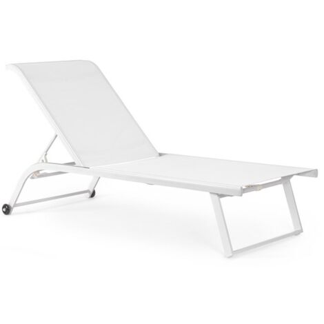 LETTINO CON RUOTE TAYLOR ALLUMINIO BIANCO 182X70X34H TEXTILENE BIANCO BIZZOTTO