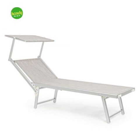 Lettino con tetto Ocean Bizzotto 106 x 71 x 186 cm grigio