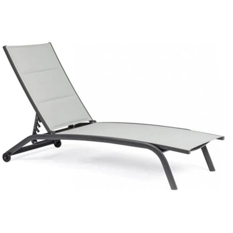 Lettino da giardino in alluminio con ruote Antracite CLEOPAS 61x192x h105 cm