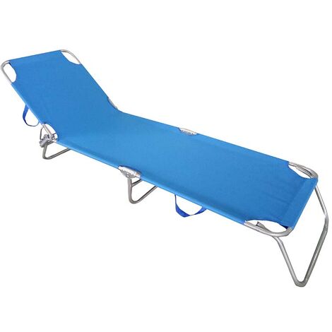 Lettino da mare, 185x55xh.24 cm, blu