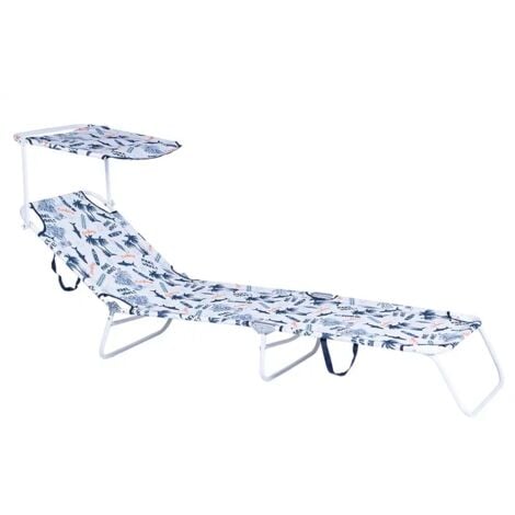 LGVSHOPPING Lettino da Mare Piscina Prendisole Surfing Richiudibile con Parasole 188x55x24cm