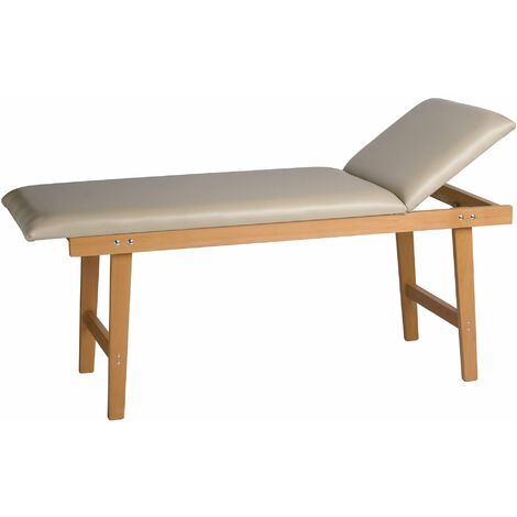 Lettino da Massaggio Visita Fisioterapia Fisso 2 Sezioni 190x70x75 cm 150Kg Beige