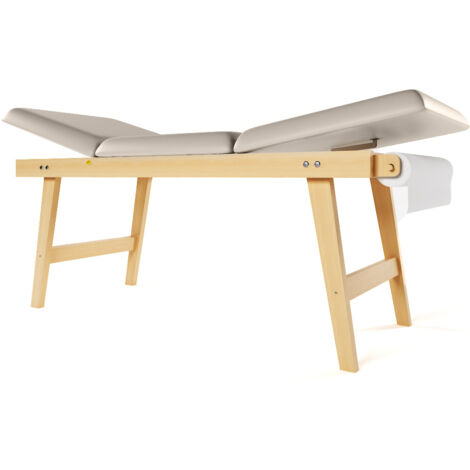 Lettino da Massaggio Visita Fisioterapia Fisso 3 Sezioni 190x70x75 cm 200 Kg Giano Beige