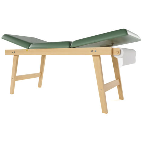 Lettino da Massaggio Visita Fisioterapia Fisso 3 Sezioni 190x70x75 cm 200 Kg Giano Verde
