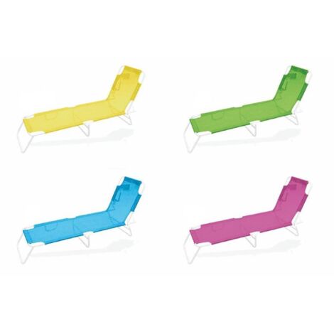 PLAYANESS Lettino mare struttura in metallo,seduta intextilene 1/1, richiudibile salvaspazio, Portofino