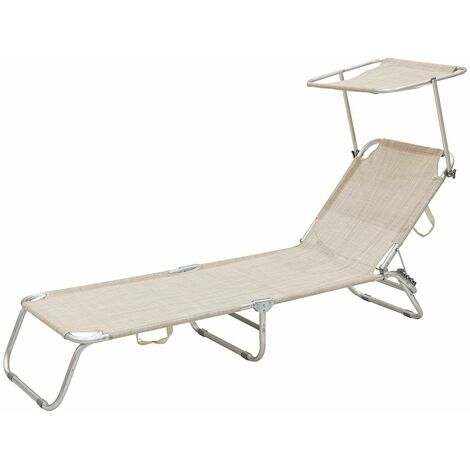 PLAYANESS Lettino mare con parasole, schienale reclinabile, richiudibile e salvaspazio, Vieste Este'