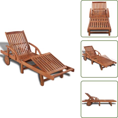 Lettino da terrazza - vidaXL Lettino Prendisole in Legno Massello di Acacia - Lettino da piscina