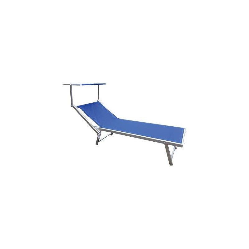 Lettino malibu new pool Domus alluminio/text blu cm 71X188 h.cm 41