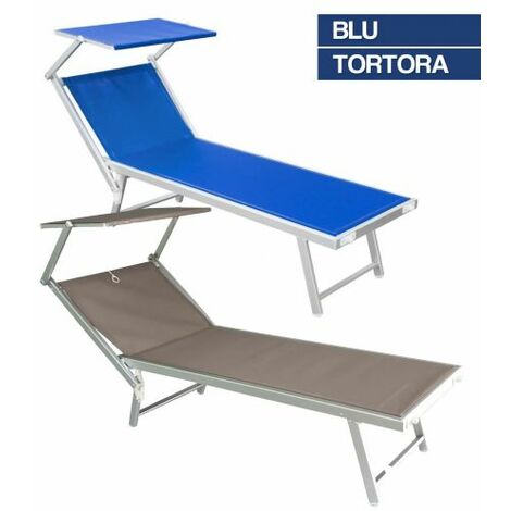 LETTINO MARE SDRAIO PRENDISOLE ALLUMINIO PIEGHEVOLE SPIAGGIA PISCINA 30602V BLU (30602)