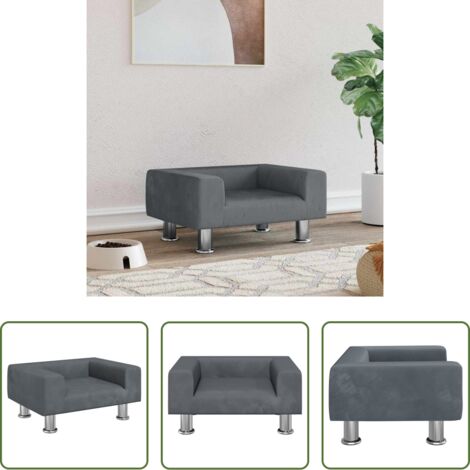 Lettino per animali domestici -  Lettino per Cani Grigio Chiaro 50x40x26,5 cm in Velluto