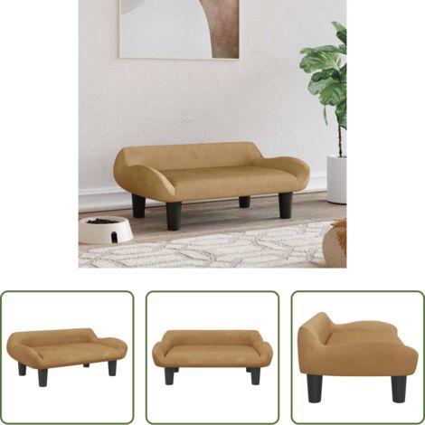 Lettino per animali domestici -  Lettino per Cani Marrone 70x40x24 cm in Velluto