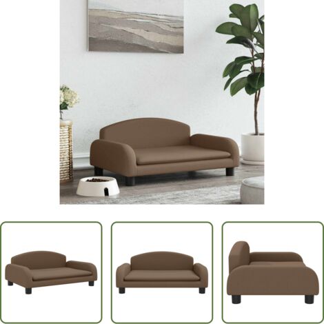 Lettino per animali domestici -  Lettino per Cani Marrone 70x45x30 cm in Tessuto