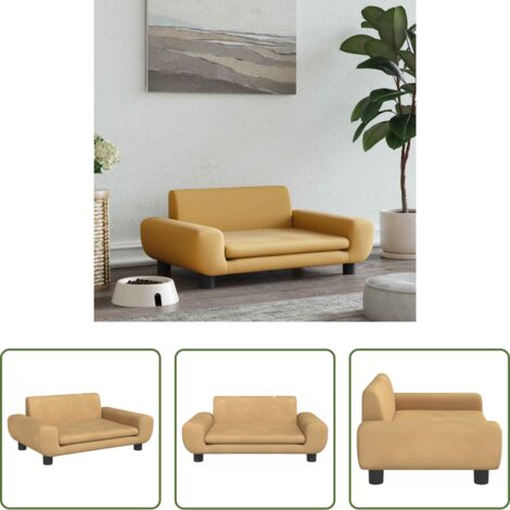 Lettino per animali domestici -  Lettino per Cani Marrone 70x45x33 cm in Velluto