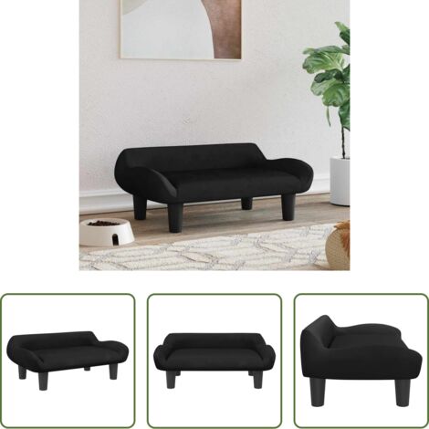 Lettino per animali domestici -  Lettino per Cani Nero 70x40x24 cm in Velluto