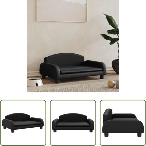 Lettino per animali domestici -  Lettino per Cani Nero 70x45x30 cm in Similpelle