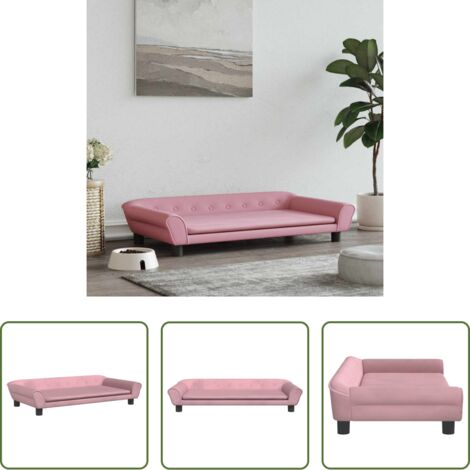 Lettino per animali domestici -  Lettino per Cani Rosa 100x50x21 cm in Velluto