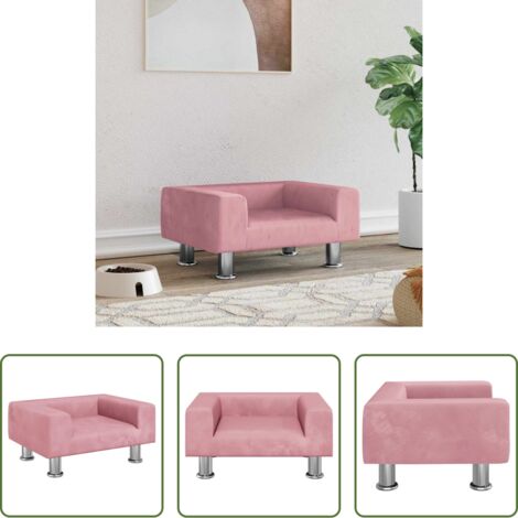 Lettino per animali domestici -  Lettino per Cani Rosa 50x40x26,5 cm in Velluto