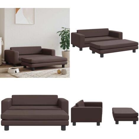 Lettino per Cani con Estensione Marrone 100x50x30 cm Similpelle - Cuccia per cani - Lettino per animali domestici