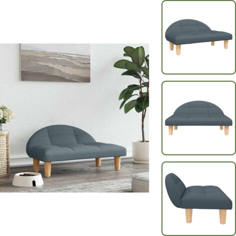 Lettino per cani in legno - vidaXL Lettino per Cani Grigio Scuro 70x52x30 cm in Tessuto -