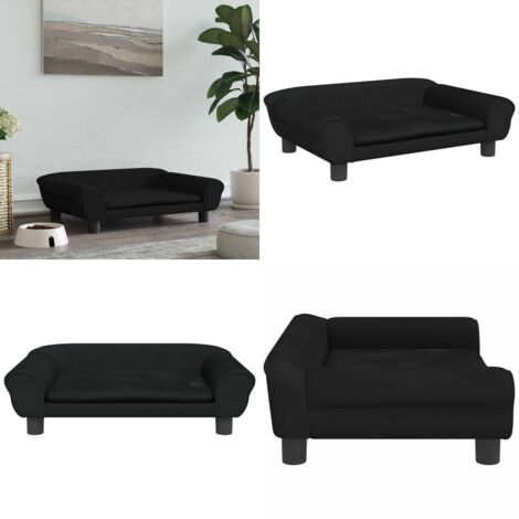 Lettino per Cani Nero 70x48x22 cm in Velluto - Lettino per animali domestici - Lettino in velluto