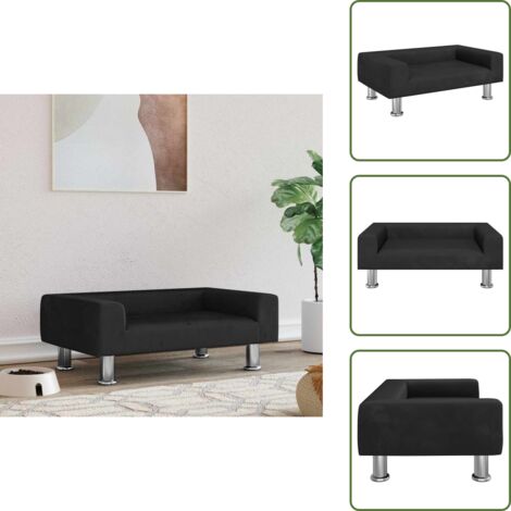 Lettino per cani nero - vidaXL Lettino per Cani Nero 70x45x26,5 cm in Velluto - Lettino per cani morbido