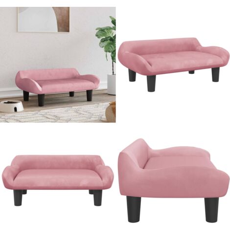 Lettino per Cani Rosa 70x40x24 cm in Velluto - Lettino per animali domestici - Lettino in velluto