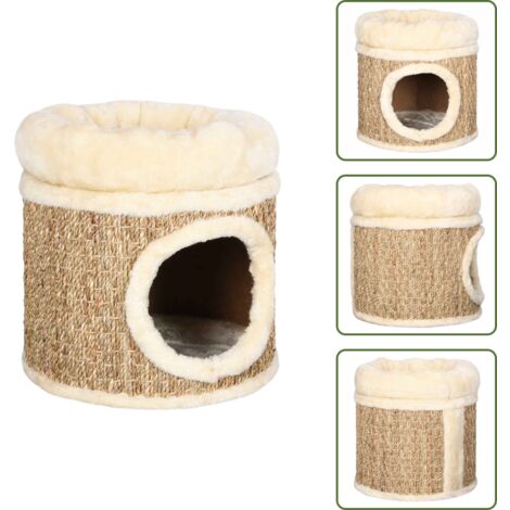 Lettino per gatti - vidaXL Cuccia per Gatti con Cuscino Lusso 33 cm in Giunco - Nascondiglio per gatti