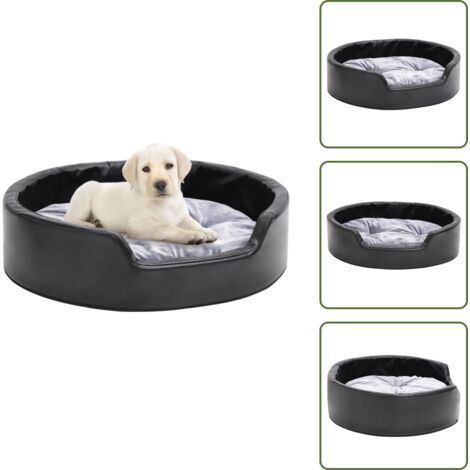 Lettino per gatti - vidaXL Lettino per Cani Nero e Grigio 69x59x19 cm Peluche e Similpelle - Cuscino per animali domestici