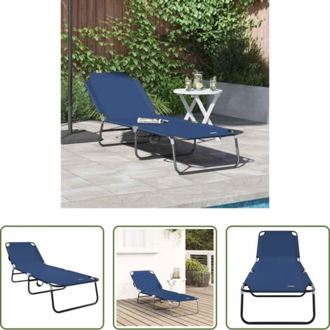 Lettino pieghevole -  Lettino prendisole pieghevole Blu 188 x 57 x 86,5 cm Poliestere