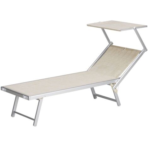 LETTINO POOL 186X61XH39CM BIANCO IN ALLUMINIO.
