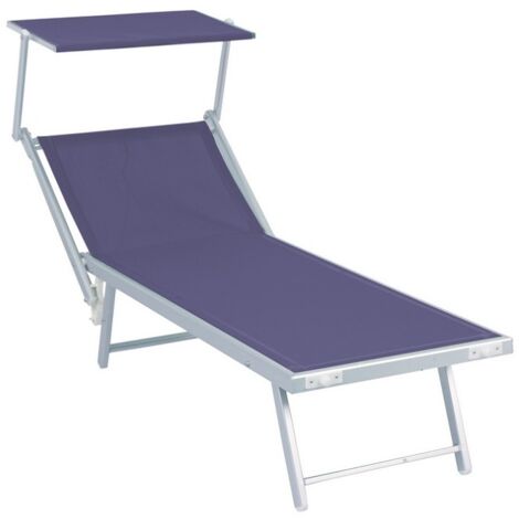 LETTINO POOL 186X61XH39CM BLU IN ALLUMINIO