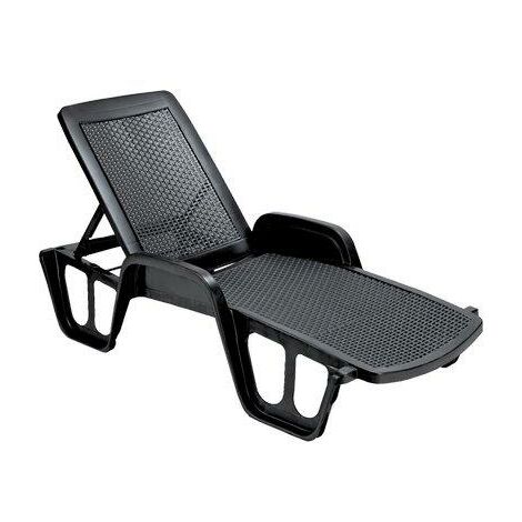 Lettino pool impilabile progarden pp antracite cm 71x192 h.cm 46 Progarden