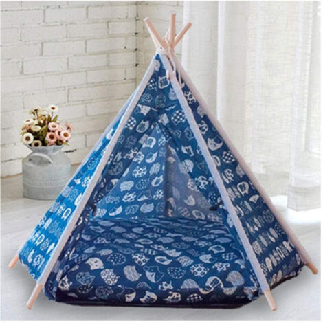 Lettino Portatile For Domestic Analysis Cani Cuscino Blu 50x50x70 Cm