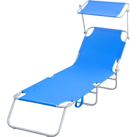 Q.bo Brandina Lettino con Parasole Pieghevole reclinabile Sdraio Lugano T S Azzurra 