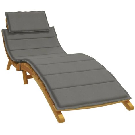 AVIMAC Lettino Prendisole con Cuscino Grigio Scuro Mélange 186x58x3cm