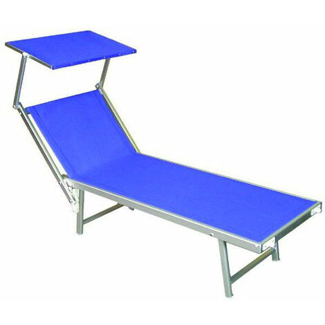 Lettino Prendisole da Giardino 185x61x38 cm in Alluminio e Textilene Sea Blu