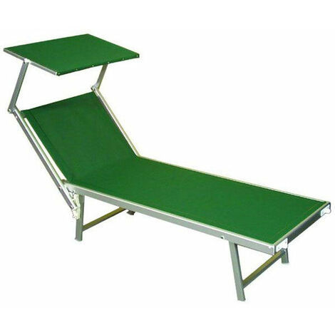 Lettino Prendisole da Giardino 185x61x38 cm in Alluminio e Textilene Sea Verde