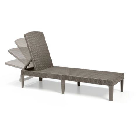 Lettino Prendisole da Giardino 187,5x58x29 cm in Resina Keter Jaipur Cappuccino