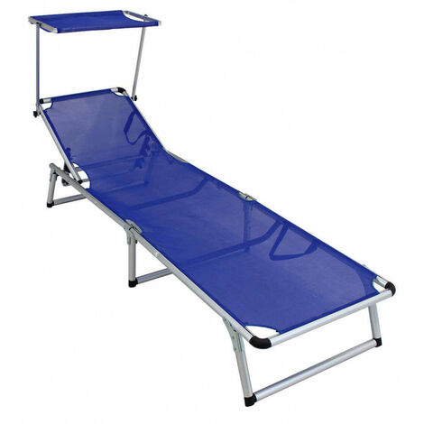 Lettino Prendisole da Giardino 187x60x30 h cm in Alluminio Blu