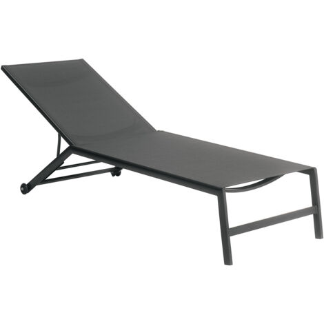 Lettino Prendisole da Giardino 195x70x34 cm con Ruote Antracite