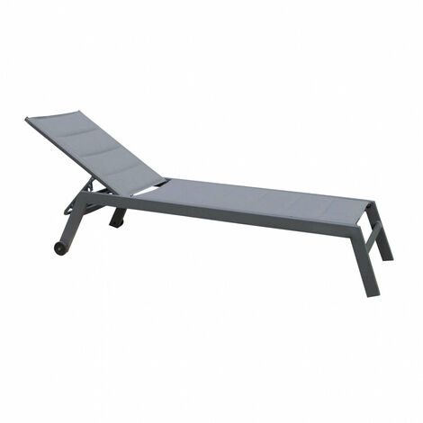 Lettino Prendisole da Giardino Formentera Impilabile 198x61x34/95 h cm in Alluminio Antracite