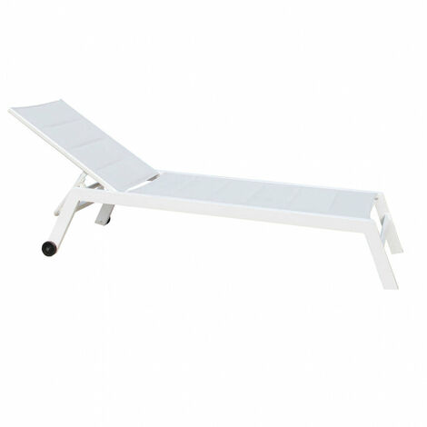 Lettino Prendisole da Giardino Formentera Impilabile 198x61x34/95 h cm in Alluminio Bianco