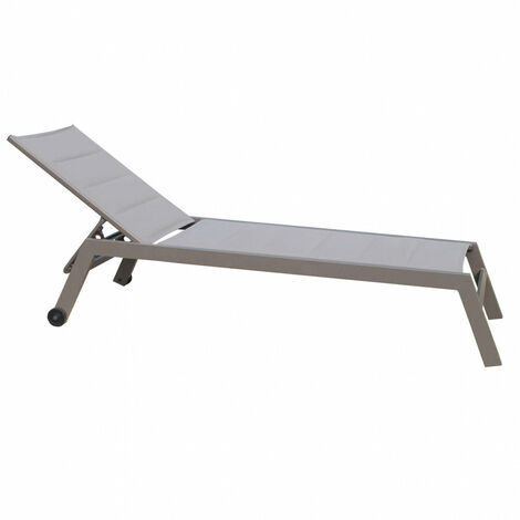Lettino Prendisole da Giardino Formentera Impilabile 198x61x34/95 h cm in Alluminio Taupe