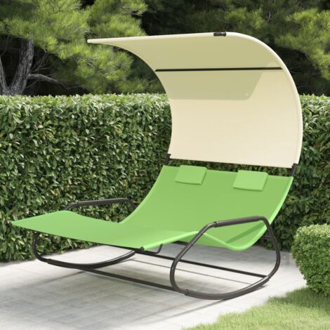 Sedia a Dondolo da Giardino Sedie Poltrona da Esterno Adirondack Massello  di Abete Verde ITD49005