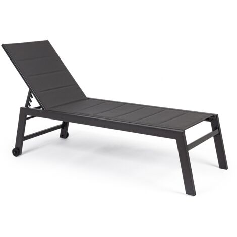 Lettino prendisole in alluminio "Summer" con ruote per piscina e giardino -Bianco