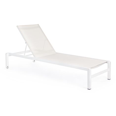 Lettino prendisole in alluminio verniciato "Konnor "con ruote, ideale per piscina e giardino -Rosa / Confezione da 1 Pezzo