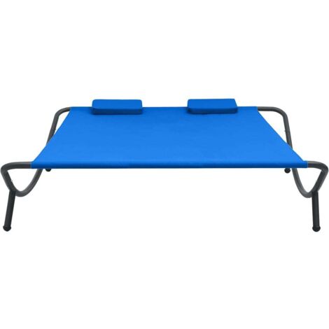 Lettino Prendisole in Tessuto Blu vidaXL