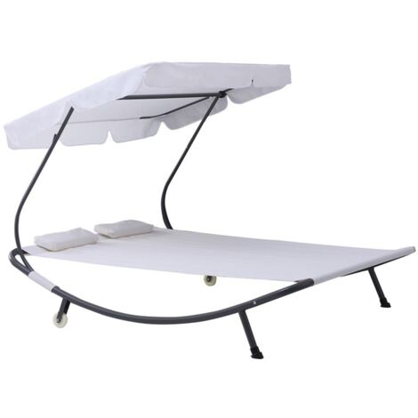 LETTINO PRENDISOLE MATRIMONIALE CON TETTUCCIO REGOLABILE 200X173X155CM CREMA